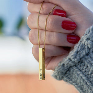 Personalized Vertical Bar Necklace