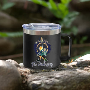 Bear And Mountains - Camping Gift For Camping Lovers - Personalized 14oz Stainless Steel Tumbler With Handle