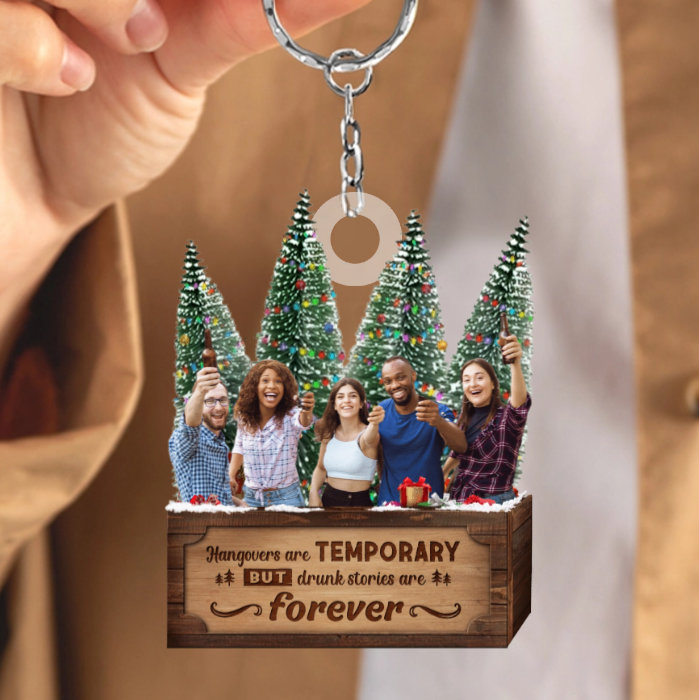 There is no Greater Gift than Family - Personalized Custom Photo Christmas Keychain