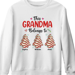 Christmas Tree Cake Grandkids Gift For Grandma Personalized Sweatshirt