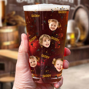 Best Dad Ever - Personalized Photo Beer Glass