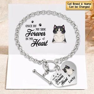 Personalized Engraved Heart Bracelet I'm Always With You - Memorial Gift For Cat/Pet Lovers