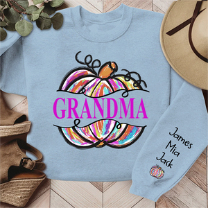 Gigi Grandma Painted Pumpkin - Family Personalized  Fall Sweatshirt