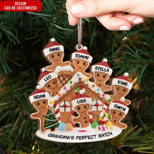 Grandma's Perfect Batch - Personalized Christmas Wooden Ornament, Gift For Family