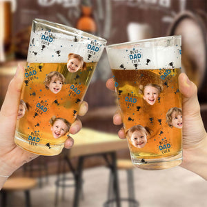 Best Dad Ever - Personalized Photo Beer Glass