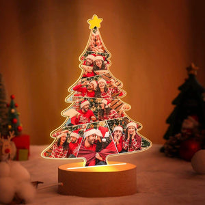 Christmas Tree Lamp Custom Photo - Personalized Chiristmas Acrylic Block LED Night Light