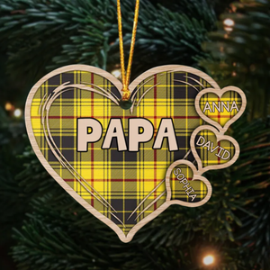 Little Sweethearts - Personalized Wooden Cutout Ornament - Gift For Papa, Grandma