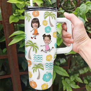 Grandma Beach Buddies - Personalized Custom Photo 40oz Stainless Steel Tumbler