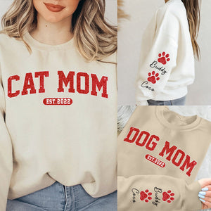 I'm A Cool Dog Mama - Personalized Pet Lovers Sweatshirt With Design On Sleeve