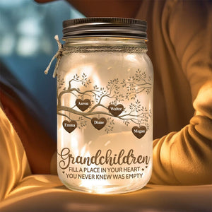 The Greatest Blessing - Personalized Custom Love Hearts Tree Mason Jar Light