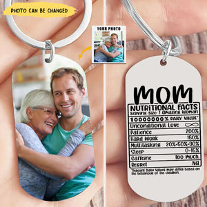 Personalized Photo Nutrition Composition Stainless Steel Keychain For Mom