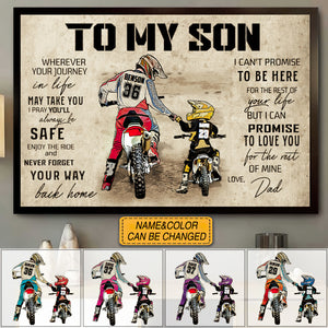 Personalized Motocross Poster, Customized Names, Numbers And Looks, Vintage Style, Dirt Bike Dad And Son, Dad And Daughter Gifts