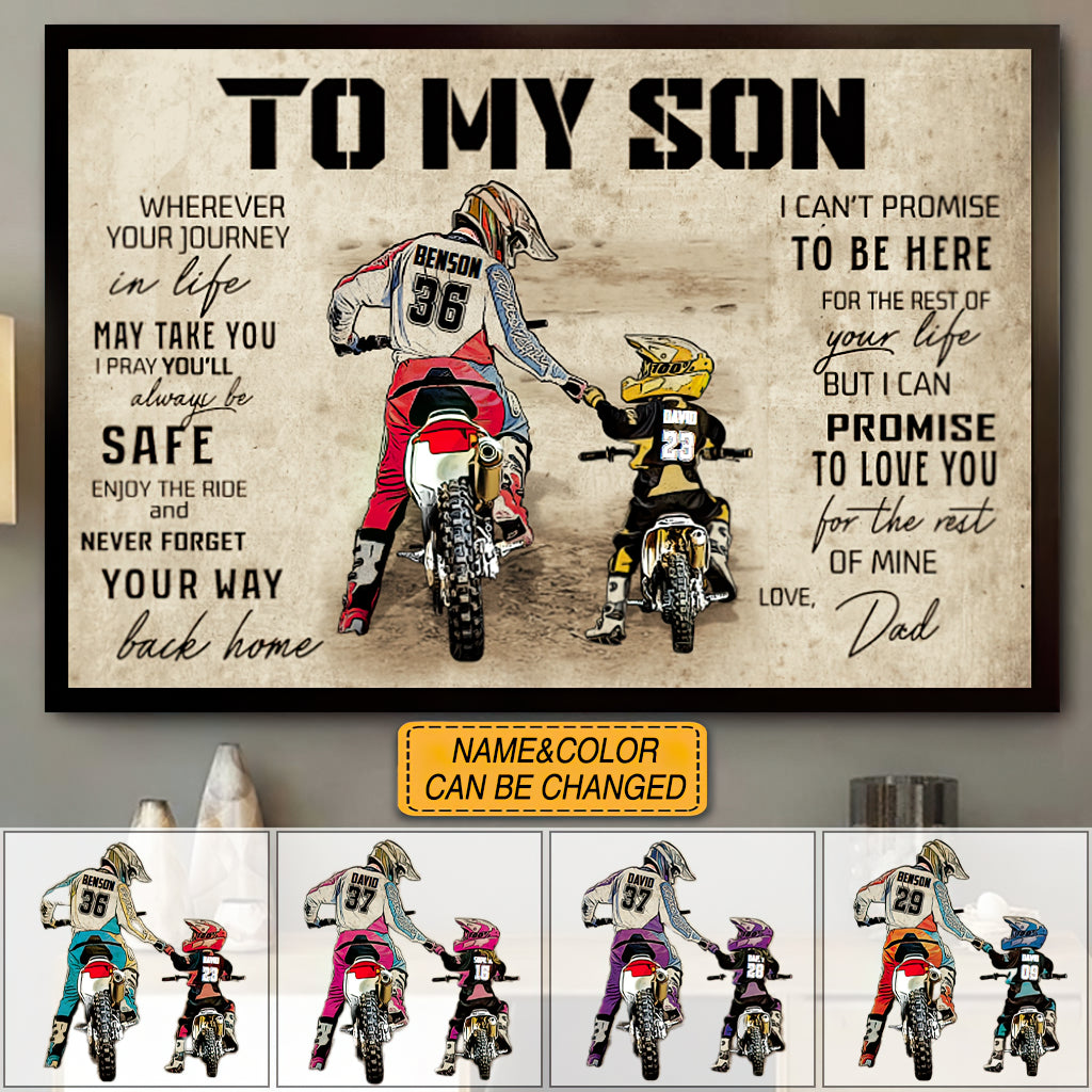 Personalized Motocross Poster, with custom Name, Number & Appearance, Vintage Style, Dirt Bike Dad And Son, Dad And Daughter Gifts