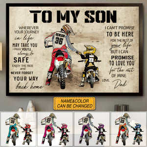 Personalized Motocross Poster, with custom Name, Number & Appearance, Vintage Style, Dirt Bike Dad And Son, Dad And Daughter Gifts