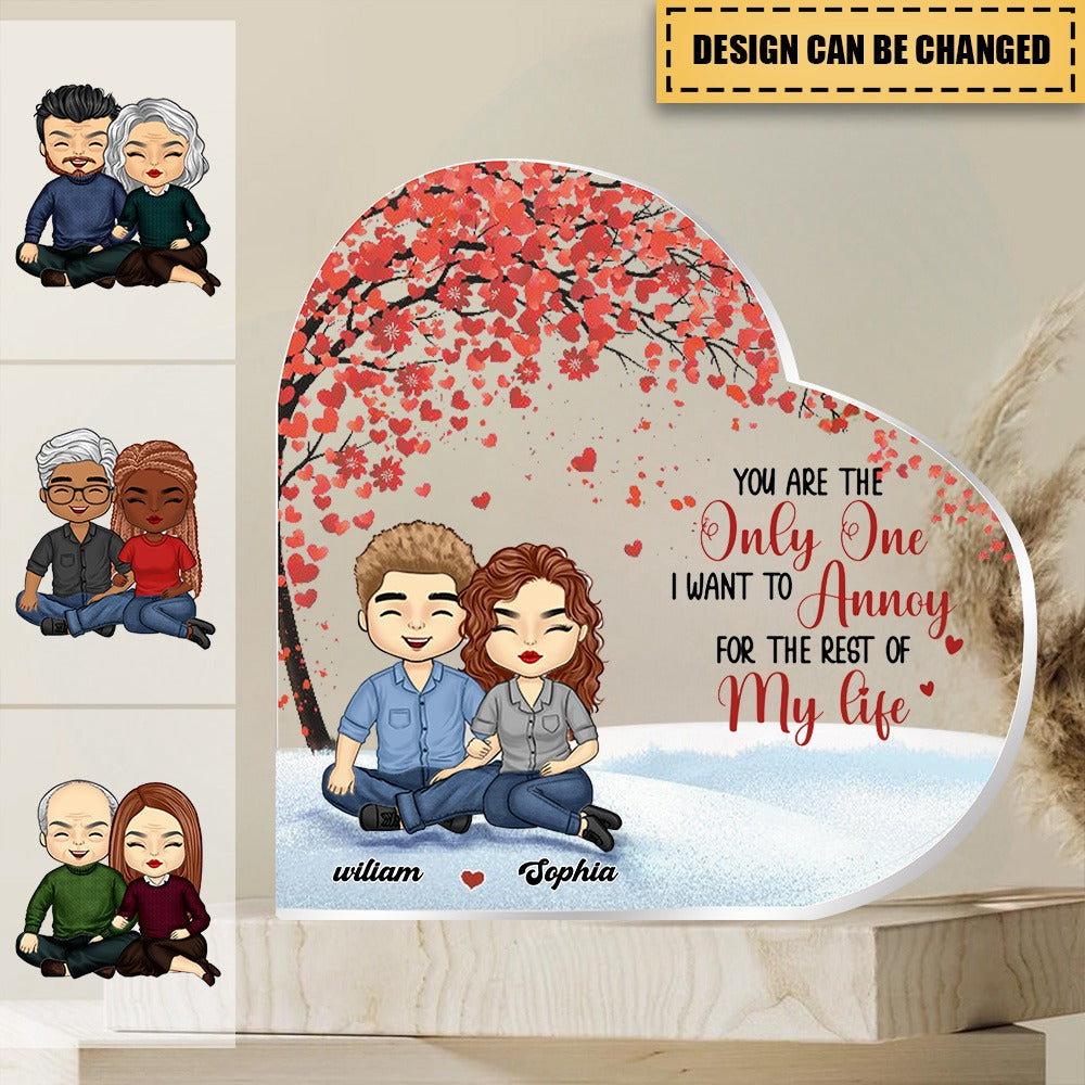 Personalized Heart Shaped Acrylic Plaque - Gift For Couple, Anniversary