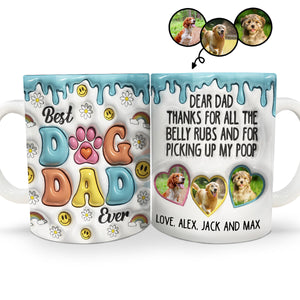 Custom Photo Thanks For All The Belly Rubs - Gift For Dog Dad, Pet Lovers - Personalized Mug