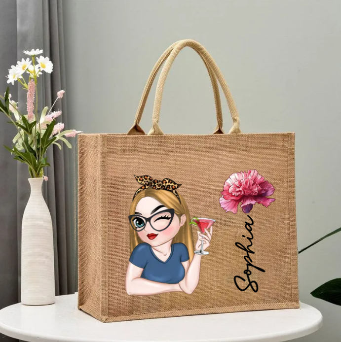 It Is Exclusive Holiday Time - Personalized Custom Jute Tote Bag