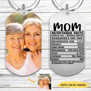 Personalized Photo Nutrition Composition Stainless Steel Keychain For Mom