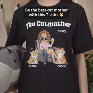 Personalized Spandex T-shirt - The Cat Mother - Gift For Cat Moms,Cat Lovers,Women