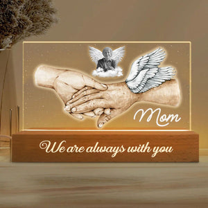 I'm Always With You Holding Hands Memorial Personalized Acrylic Block LED Night Light