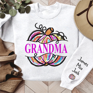 Gigi Grandma Painted Pumpkin - Family Personalized  Fall Sweatshirt