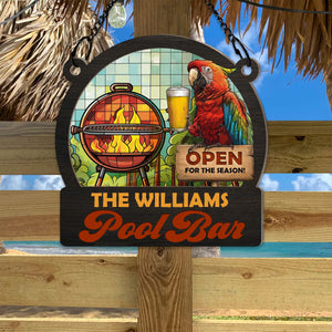 Personalized Window Hanging Sunshade Ornament - Open For The Season For Barbecue, Beer