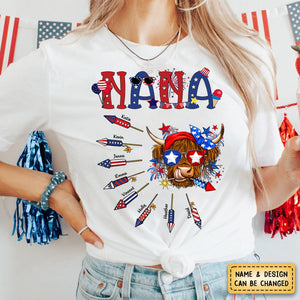 Personalized Grandma Patriotic With Firecrackers, Cute 4Th Of July T-Shirt