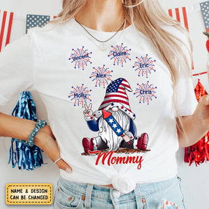 Grandma Firecracker Grandkids Independence Day Personalized Pure Cotton T-Shirt