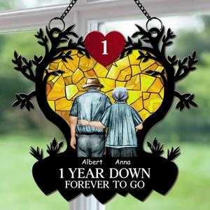 Personalized Suncatcher Ornament - Many Years Down Forever To Go - Gift For Couple, Bestie