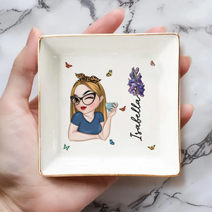 Beautiful Bestie - Personalized Butterflies Custom Birth Month Jewelry Dish