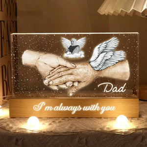 I'm Always With You Holding Hands Memorial Personalized Acrylic Block LED Night Light