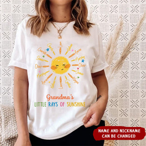 Personalized Little Ray Of Sunshine Pure Cotton T-Shirt Gift For Grandma