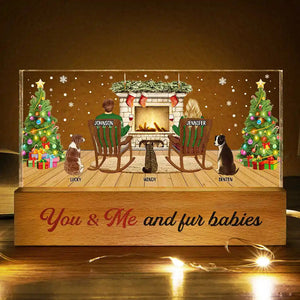 You And Me And The Fur Babies - Personalized Chiristmas Acrylic Block LED Night Light