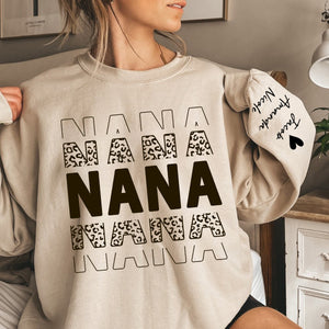 Personalized Leopard Mama Grandma and Kids Sweatshirt