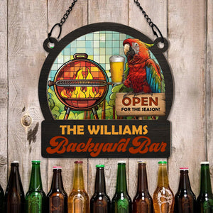 Personalized Window Hanging Sunshade Ornament - Open For The Season For Barbecue, Beer