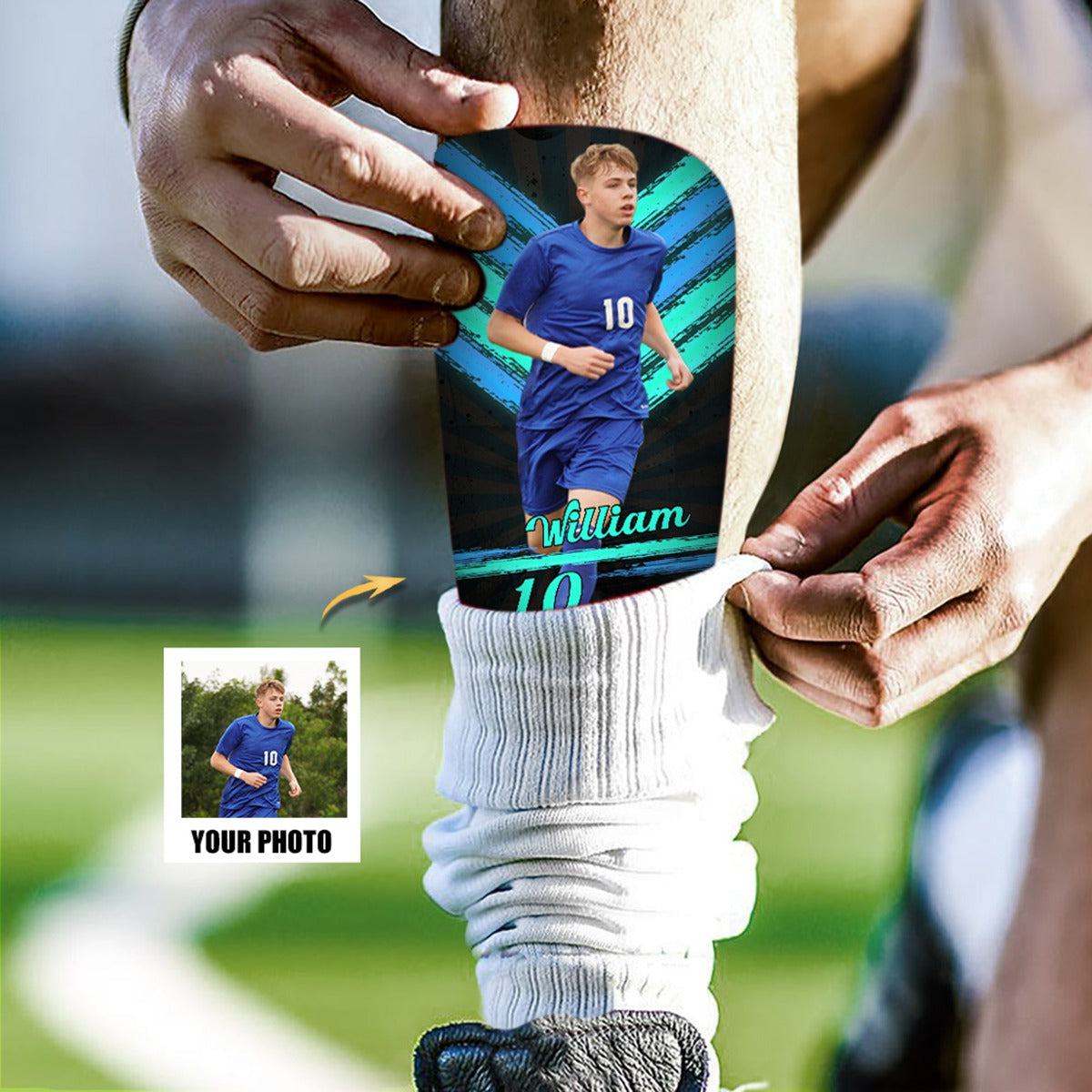 Never Give Up-Personalized Football/Soccer Shinpads