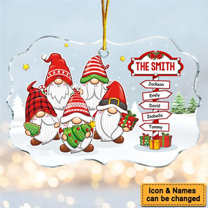 Christmas Dwarf Family North Pole Benelux - Personalized Acrylic Ornament