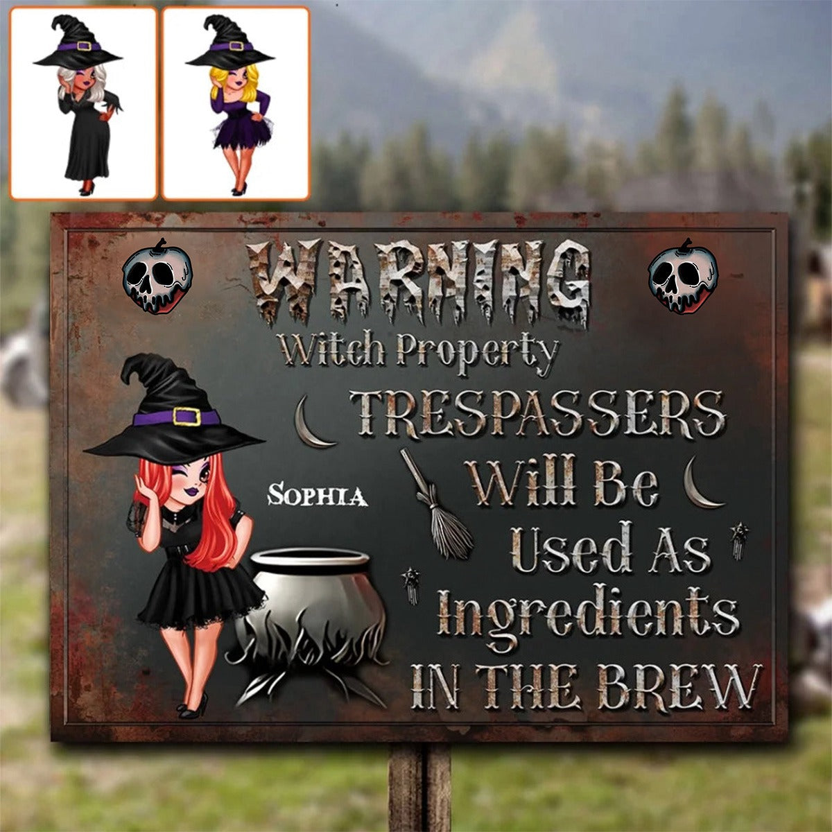 Warning Trespassers Will Be Used As Ingredients - Personalized Classic Witch Metal Signs