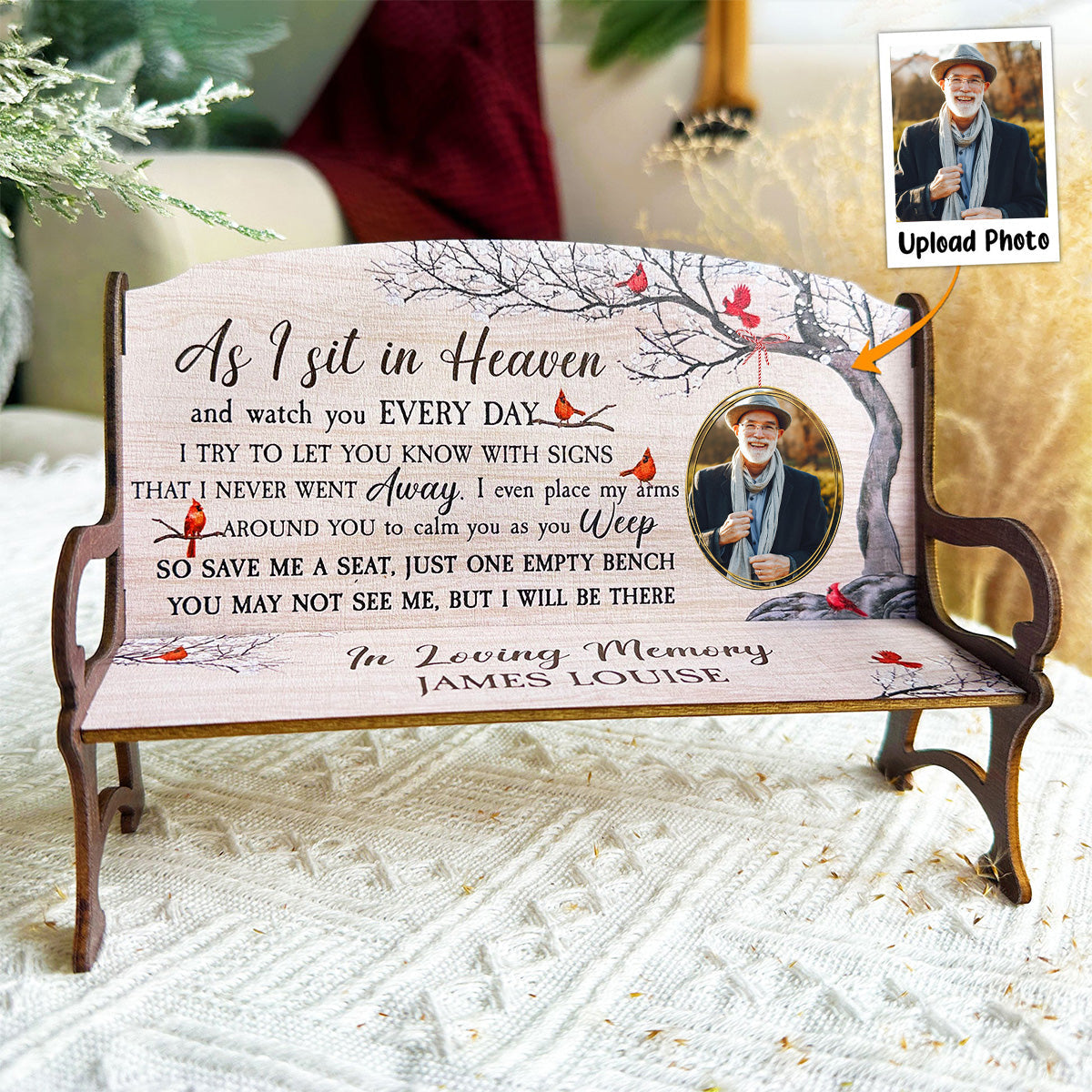 Save Me A Seat - Personalized Photo Memorial Bench