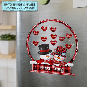 Personalized Fridge Decal/Sticker - Winter Christmas Gift - Snowman Grandma, Mom