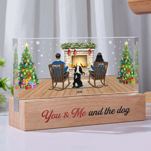 You And Me And The Fur Babies - Personalized Chiristmas Acrylic Block LED Night Light