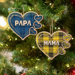 Little Sweethearts - Personalized Wooden Cutout Ornament - Gift For Papa, Grandma