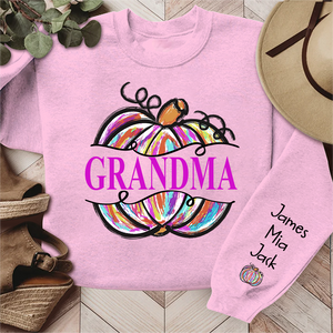 Gigi Grandma Painted Pumpkin - Family Personalized  Fall Sweatshirt