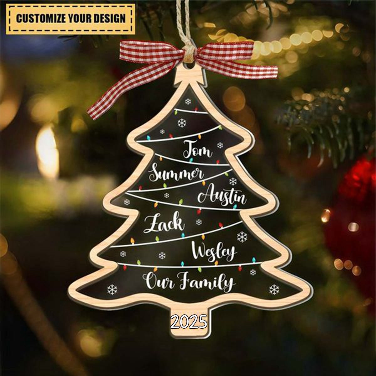 Wish You A Wonderful Christmas - Family Personalized Christmas Tree Ornament