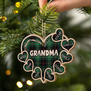 Little Sweethearts - Personalized Wooden Cutout Ornament - Gift For Papa, Grandma