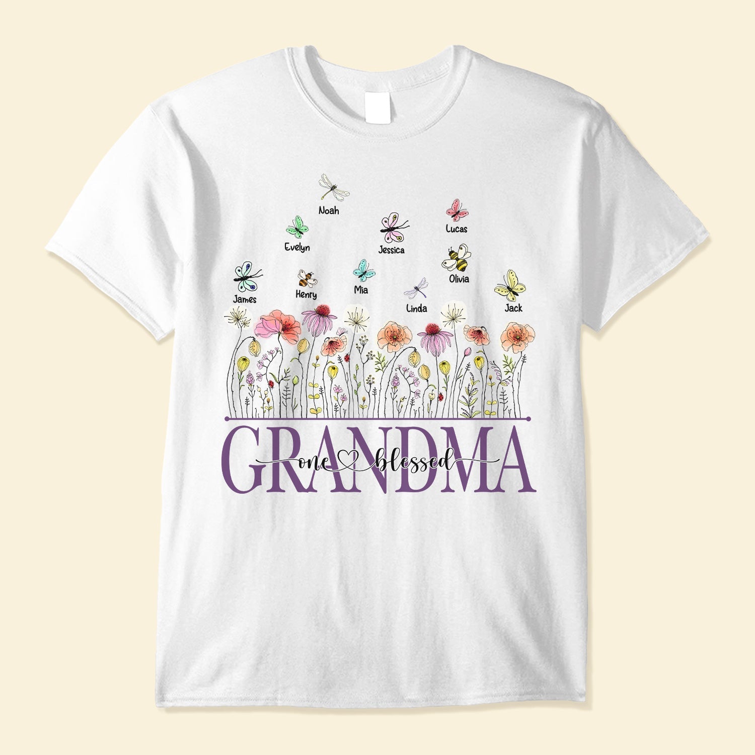 Personalized Butterfly, bee Shirt - Loving Gift For Nana, Grandma