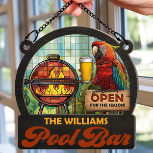 Personalized Window Hanging Sunshade Ornament - Open For The Season For Barbecue, Beer