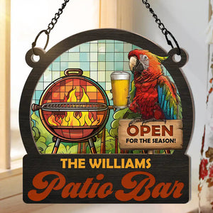 Personalized Window Hanging Sunshade Ornament - Open For The Season For Barbecue, Beer