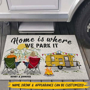 Personalized Doormat Gift For Camping Lovers - Home Is Where We Park It