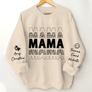 Personalized Leopard Mama Grandma and Kids Sweatshirt